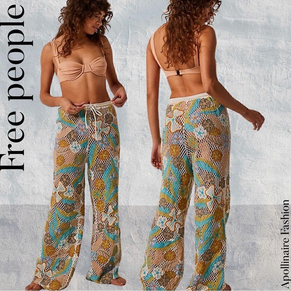 FREE PEOPLE INTIMATELY OCEAN ROADS KNITTED PANTS IN S/XS NWT